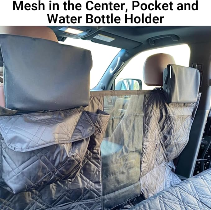 Formosa Covers Deluxe Quilted and Padded Dog Car Back Seat Cover with Non-Slip Back Best for Car Truck and SUV 56"x94", Black