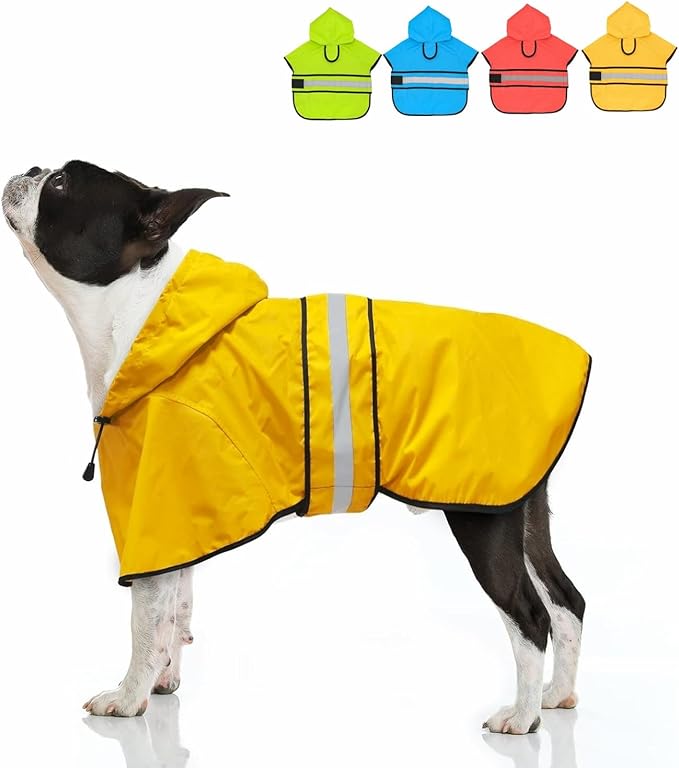 Candofly Dog Raincoat Hooded Poncho
