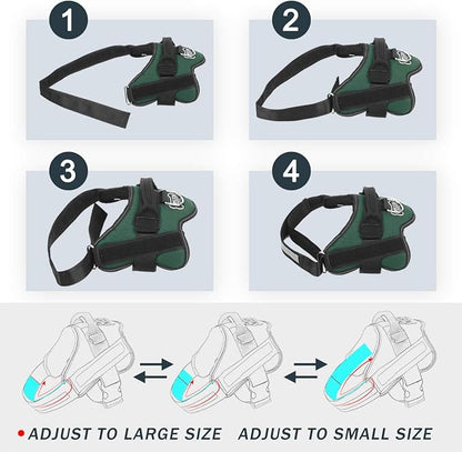 Bolux Dog Harness, No-Pull Reflective Dog Vest, Breathable Adjustable Pet Harness with Handle for Outdoor Walking - No More Pulling, Tugging or Choking (Dark green, L)