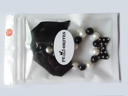 Fancy Diamond Pearl Dog Necklace Collar Jewelry with Bling Rhinestones Bone Charm for Pets Cats Small Dogs Girl Teacup Chihuahua Yorkie Clothes Costume Outfits Accessories