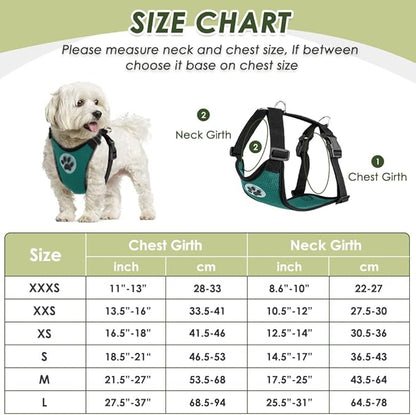 SlowTon Dog Seat Belt Harness for Car, Dog Car Harness Adjustable Mesh Breathable & Dog Seatbelt Safety Tether with Elastic Bungee for Small Medium Large Pets(Green, Double Clip, XS)