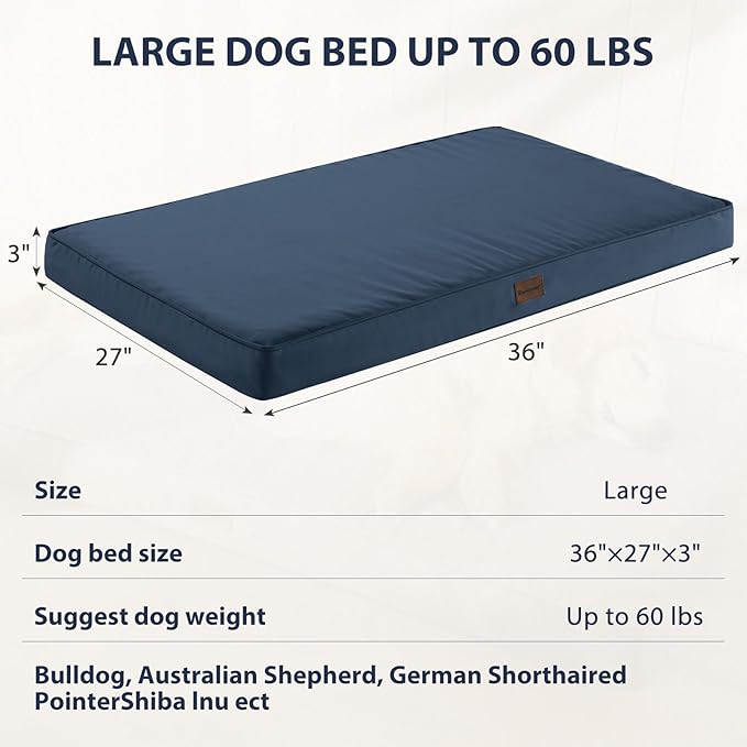 BFPETHOME Outdoor Dog Beds for Large Dogs (36 x 27 in,