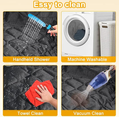 New Upgrade Dog Car Seat Cover for Back Seat of Cars SUV Trucks Waterproof Scratch Proof Dog Car Hammock Washable Pet Backseat Covers with Mesh Window