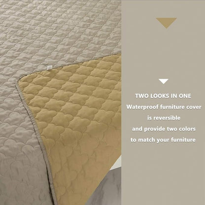Pet Blankets for Couch Protection Waterproof Dog Bed Covers Dog Blanket Furniture Protector (Beige+Sand 52"x82")