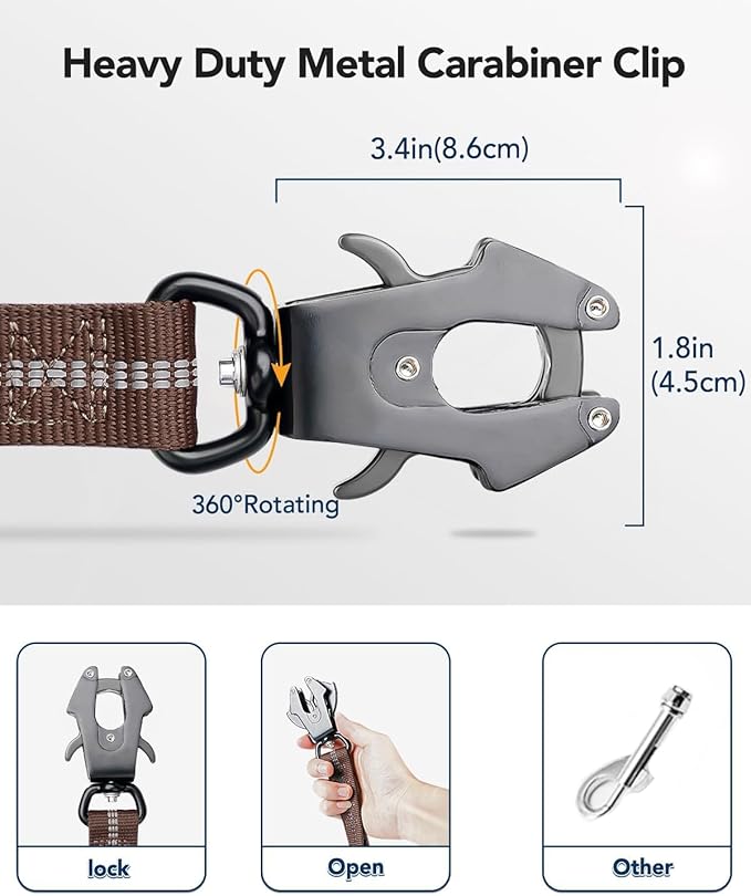 Joytale Tactical Dog Leash Heavy Duty 4-6FT Shock 2 Padded