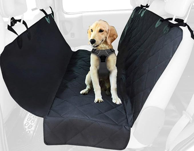 Best Pet Supplies Water Resistant Back Seat Cover for Dogs with Protective Pouch 58 * 54, CS210-BK