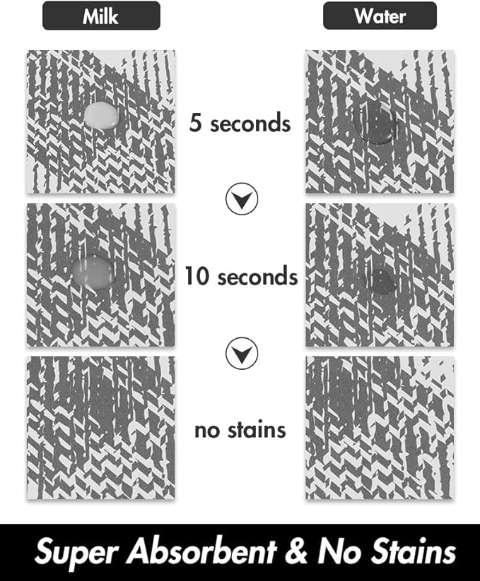 PADOOR- Dog Food Mat- Absorbent Pet Food Mat- Dog Bowl Mat Bone Shaped- Quick Dry Dog Feeding Mat 12"x19", Blackwhite