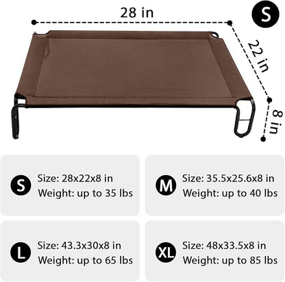 pettycare Elevated Outdoor Dog Bed 35 lbs,Brown