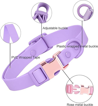 Waterproof Dog Collar with Safety Metal Buckle