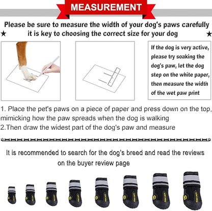 QUMY Dog Shoes for Large Dogs, Medium Dog Boots & Paw Protectors for Winter Snowy Day, Summer Hot Pavement, Waterproof in Rainy Weather, Outdoor Walking, Indoor Hardfloors Anti Slip Sole Black Size 7