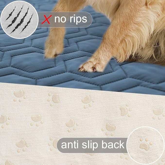 Waterproof and Non-Slip Dog Bed Cover and Pet Blanket Sofa Pet Bed Mat ，car Incontinence Mattress Protectors Furniture Couch Cover for Most Cats Dogs, Pets（30x70- Navy Blue）