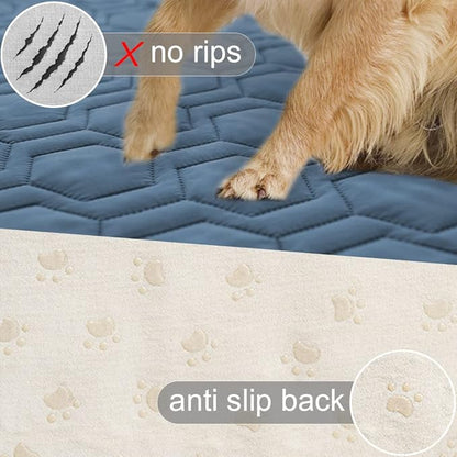 Waterproof and Non-Slip Dog Bed Cover and Pet Blanket Sofa Pet Bed Mat ，car Incontinence Mattress Protectors Furniture Couch Cover for Most Cats Dogs, Pets（40x50- Navy Blue）