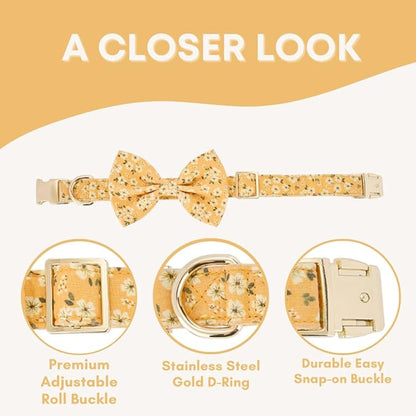 Adjustable Pet Bow Tie and Dog Collar for Small Medium Large Dogs