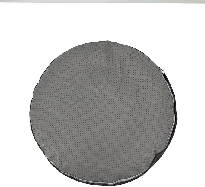 Wateproof Round Dog Bed Cover with Zipper Grey Velvet 30 Inch