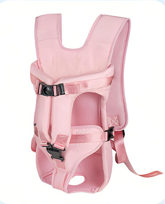 PINVNBY Pet Front Dog Carrier Backpack, Adjustable Dog Front Carrier for Small and Medium Dogs and Cats, for Walking, Camping,Hiking (Large, Pink)