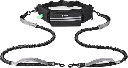 Hands Free Dog Leash with Dog Walking Fanny Pack for Large Medium Small Dogs