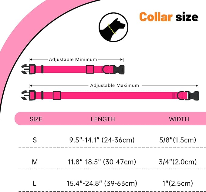 Waterproof Dog Collar 9.5-14.1 inch)