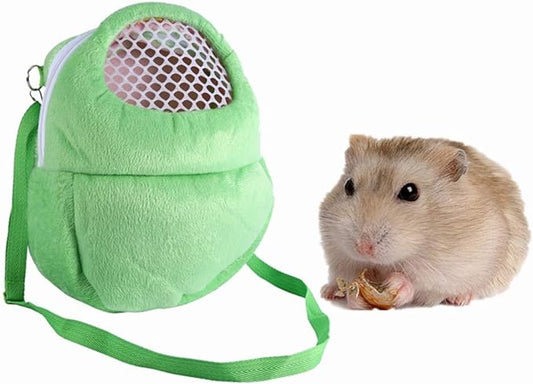 1 PCS Portable White Mesh African Hedgehog Hamster Breathable Pet Dog Carrier Bags Handbags Puppy Cat Travel Backpack (S, White Mesh - Green)