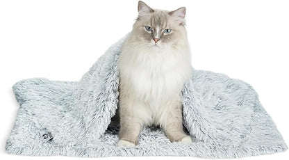 PJYuCien Throw Blanket for Dogs & Cats - Fluffy Fleece Calming Pet Throw Blanket, Large Size 30in x 40in, Super Soft and Warm for Indoor, Machine Washable, Grey Puppy Kitten Blanket