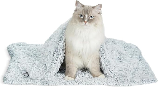 PJYuCien Throw Blanket for Dogs & Cats - Fluffy Fleece Calming Pet Throw Blanket, Small Size 16in x 24in, Super Soft and Warm for Indoor, Machine Washable, Grey Puppy Kitten Blanket