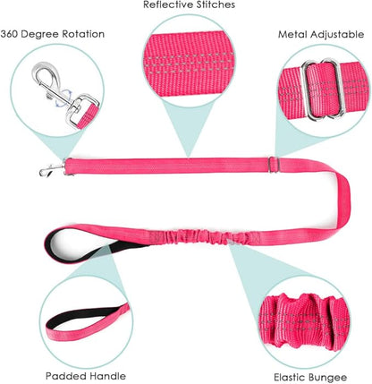 Lukovee Dog Harness and Leash Set, Soft Padded Small Dog Harness, Neck & Chest Adjustable Reflective Vest Puppy Harness with 4ft Lightweight Anti-Twist Dog Leash for Small Dogs (Pink, Medium)