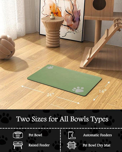 Pet Feeding Mat-Absorbent Dog Mat for Food and