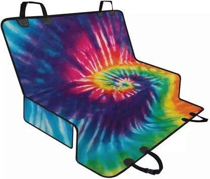 AFPANQZ Rainbow Tie Dye Dog Seat Cover