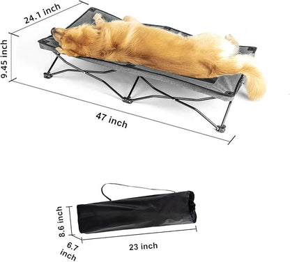 Folding Outdoor Raised Elevated Cooling Dog Cot Beds for Large Dogs 47 Inches
