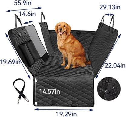 Car Seat Cover for Dogs Back Seat Waterproof 600 D 61 x 55.9 x 14.5