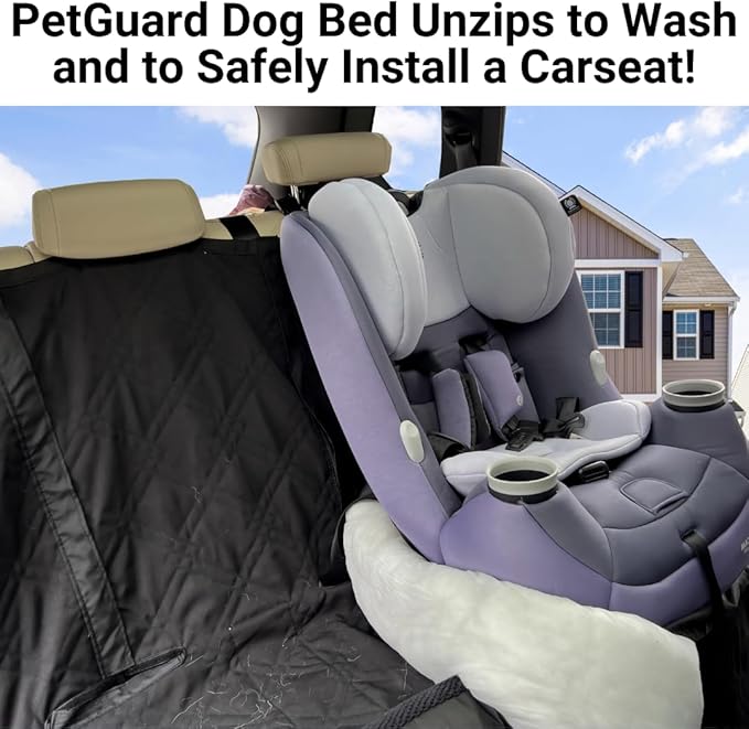 Deluxe Quilted Padded Dog Car Seat Cover Non-Slip Back Best for Car Truck and SUV 3 Sizes 56"W x 72L, PetGuard,