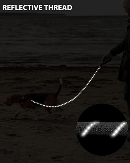 Dog Leash Heavy Duty 4/5/6FT Reflective 4'*1/2'', Black