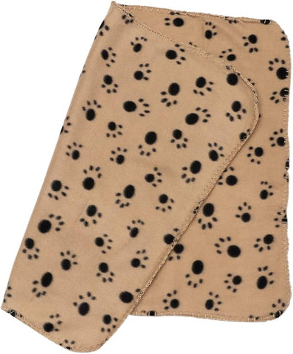 iplusmile Microfiber Pet Bath Towel Dog Towel Super Absorbent Dog Drying Towel Double- Sided Fleece Blankets for Dogs (Beige Background with Black Paws)