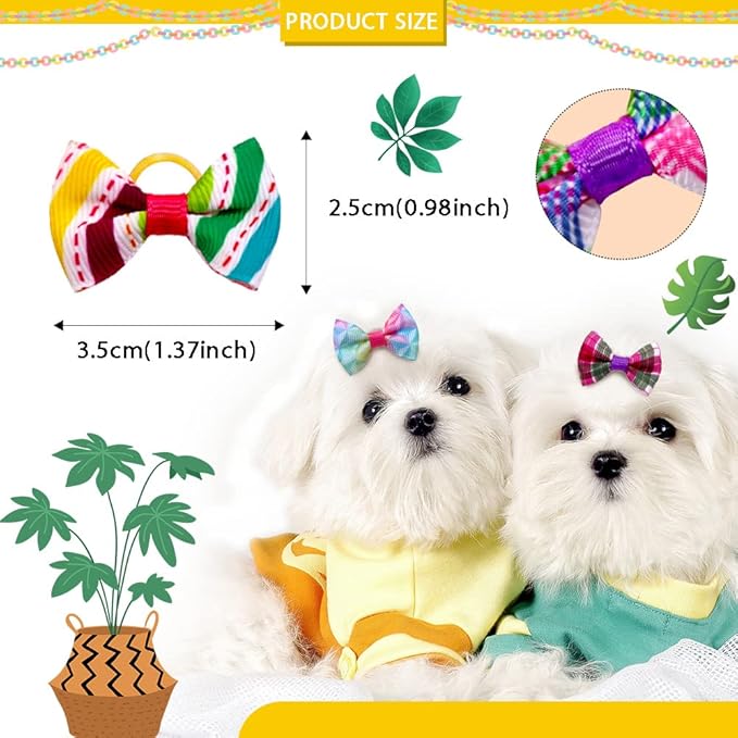100pcs Pet Dog Bows 1.37x0.98 inch,