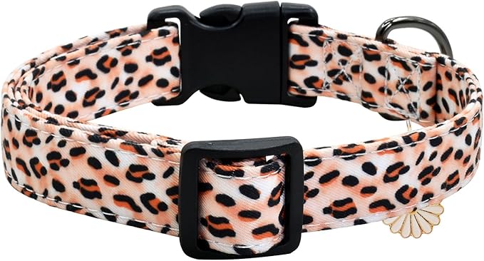 Leopard Patterns Dog Collar with Pendant