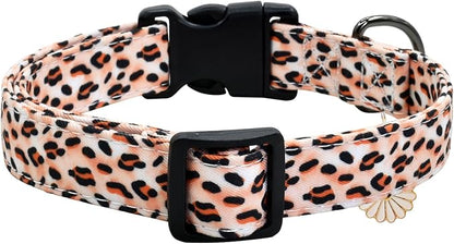 Leopard Patterns Dog Collar with Pendant