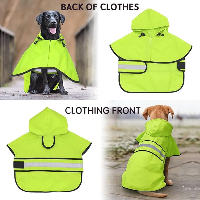 Candofly Dog Raincoat Hooded Poncho