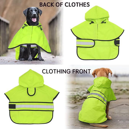 Candofly Dog Raincoat Hooded Poncho