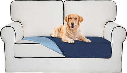 Easy-Going Waterproof Dog Bed Cover Reversible Leak Proof Pet Blanket Replacement Mat for Furniture Washable Couch Cover Sofa Cover for Dogs Cat(30x53 Inch, Dark Blue/Light Blue)