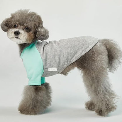Dog Shirt for Small and Large Dogs Raglan Cotton T-Shirts Soft Breathable Dog Shirts pet Clothes Gray Series (Medium