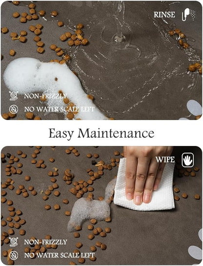 Pet Feeding Mat-Absorbent Dog Mat for Food and