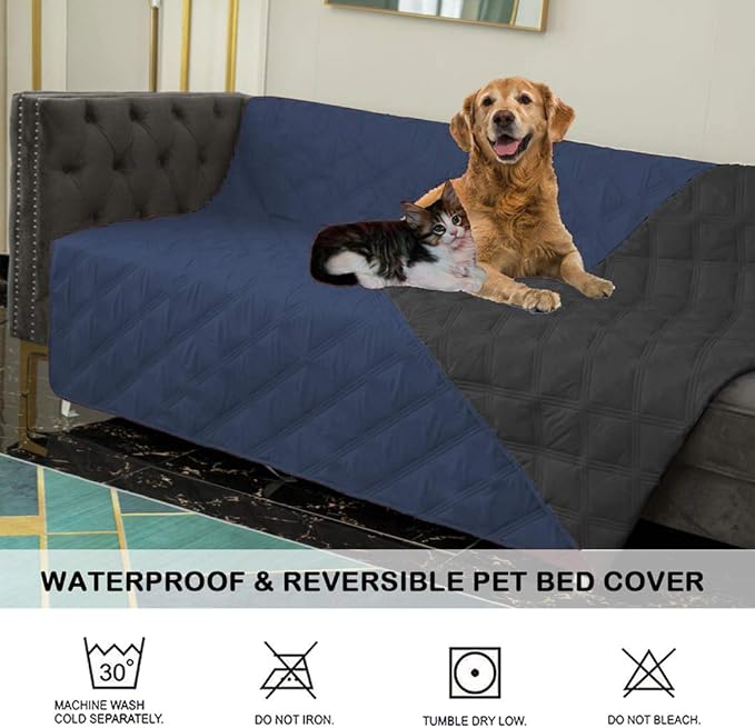 SUNNYTEX Waterproof & Reversible Dog Bed Cover Sofa, Couch Cover Furniture Protector for Pets(40*50")