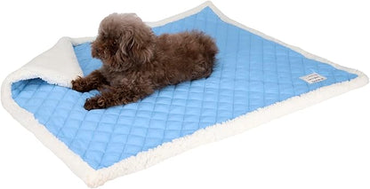 Acaba Dog Blanket for Floor Dog Dog Mat Dog Bed Mat for Floor Dog Bed Cooling Mat Warming Mat Ultra Soft Pet Bed Reversible (Cool & Warm) Dog Bed Pad with Machine Washable Blue M