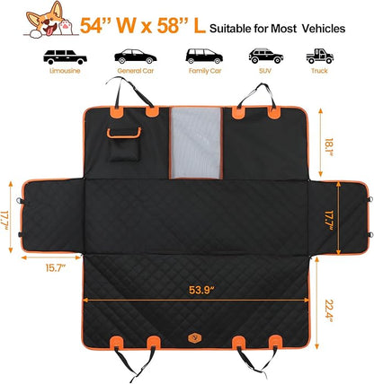 Dog Car Seat Cover for Back Seat 5 in 1 Convertible Dog Hammock Frontal 60/40 Split