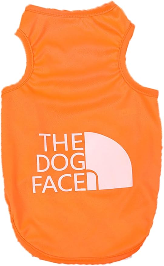 NeVka Dog Shirts Pullover Soft Puppy T-Shirt Small Dogs Cute Pattern Orange Pet Clothes XX-Large