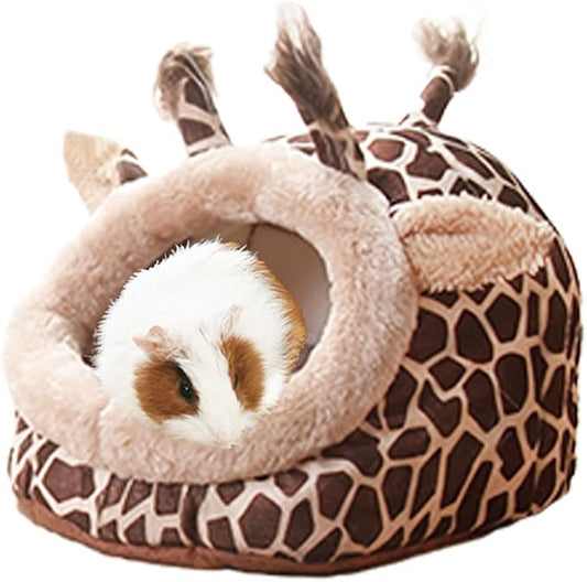 Guinea Pig Rat Bed Hideout for Rat Bearded Dragon Hedgehog Ferret to Sleep and Hide, Guinea Pig Cage Accessories Habitat Décor (Large, 2.Giraffes)