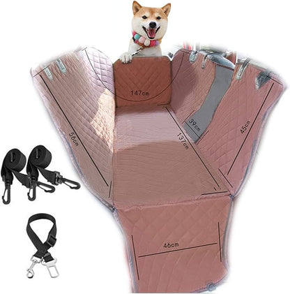Dog Shaped Car Seat Cover with Rear Seat Mesh Window