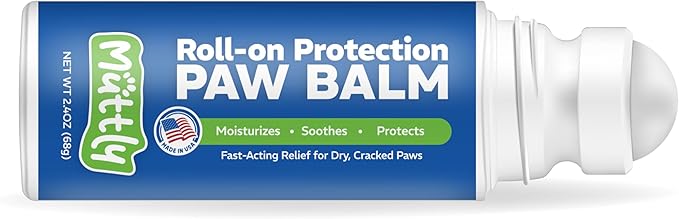 Roll-On Dog Paw Balm - Easy & Fast to Apply, Natural, Non-Toxic, Food-Grade, Lick-Safe Dog Paw Wax - Moisturizing & Soothing Protection from Snow, Hot Pavements & More - All-Season Paw Protection