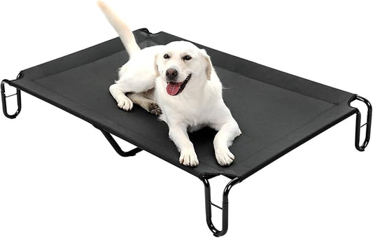 pettycare Elevated Outdoor Dog Bed 85 lbs,Black