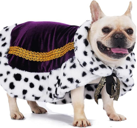 Lovelyshop pet serial Lux Fur Purple Cat Dog Cloak for Halloween costumes