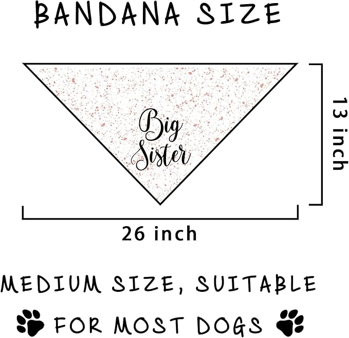 Big Sister Dog Bandanas Gender Reveal Dog Bandana